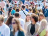 Crowd,Of,People,With,Men,And,Women,On,Busy,City